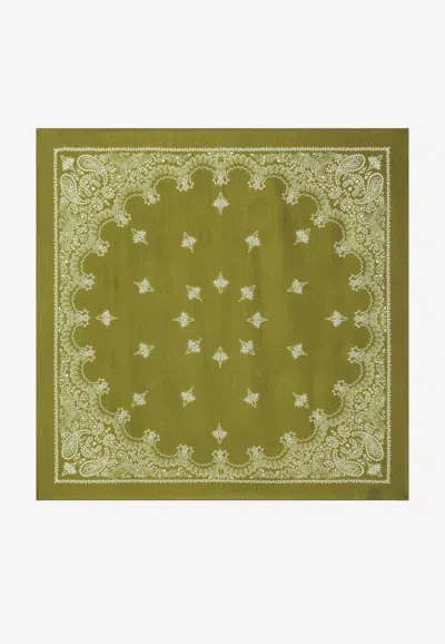Destin Judy Paisley-print Wool Bandana Scarf In Green