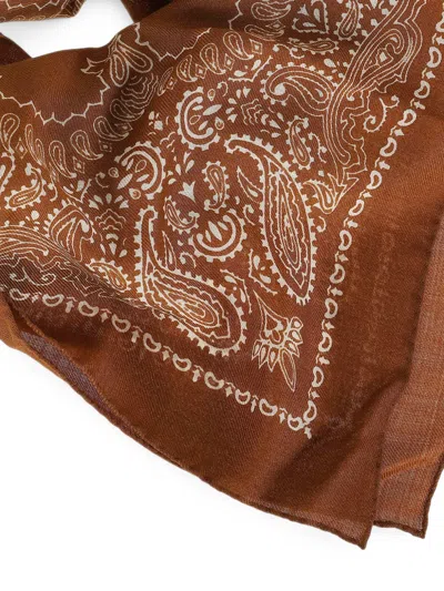 Destin Judy Paisley-print Wool Scarf In Brown