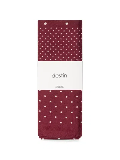 Destin Judy Polka-dot Scarf In Burgundy