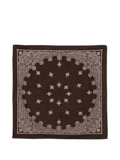 Destin Judy Scarf With Paisley Print In Brown
