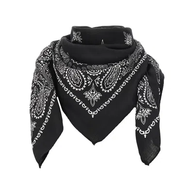 Destin Wool Scarf With Bandanda Motif In Black