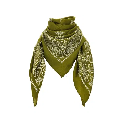 Destin Pistachio Judy Bandana Scarf In Wool In Green