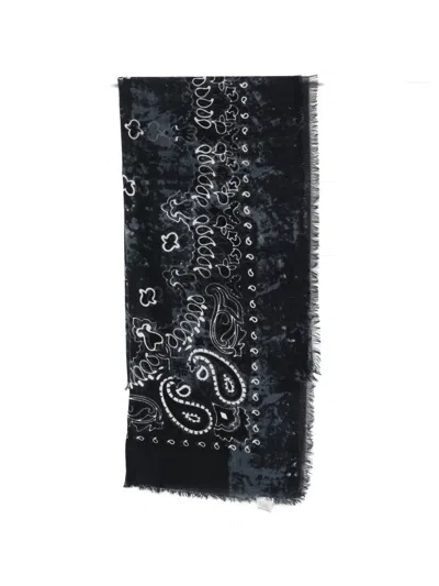 Destin Kezia Fringed Paisley Scarf In Black