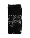 Destin Large Square Scarf With Bandana-inspired Pattern In Black