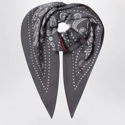 Destin Lava/terracotta Triangular Bandana Scarf In Gray