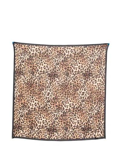 Destin Leopard-print Scarf In Brown