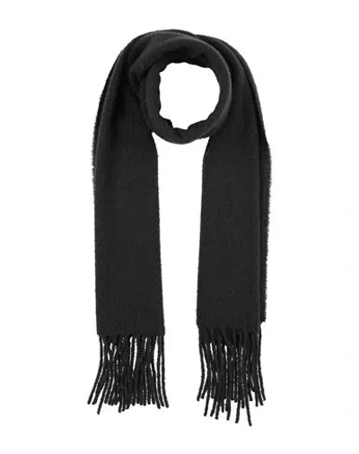 Destin Man Scarf Charcoal Size - Wool, Cashmere, Polyamide In Black