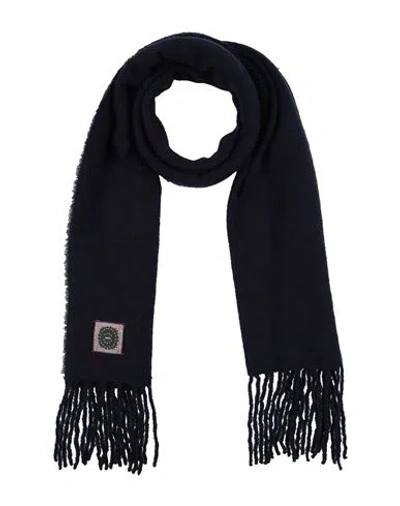 Destin Man Scarf Navy Size - Wool, Cashmere, Polyamide In Blue