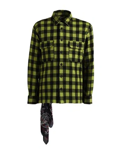 Destin Man Shirt Acid Green Size Xl Wool, Cashmere