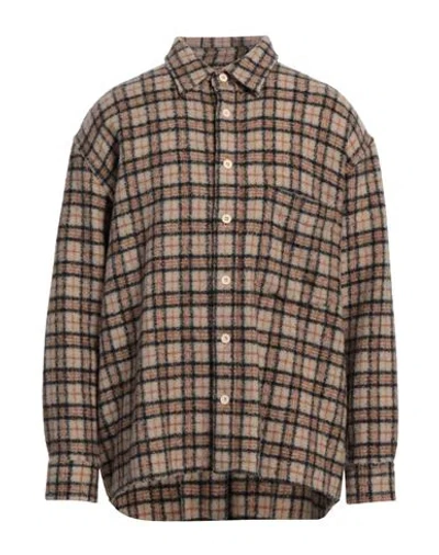Destin Man Shirt Beige Size L Wool, Polyamide, Cashmere, Silk