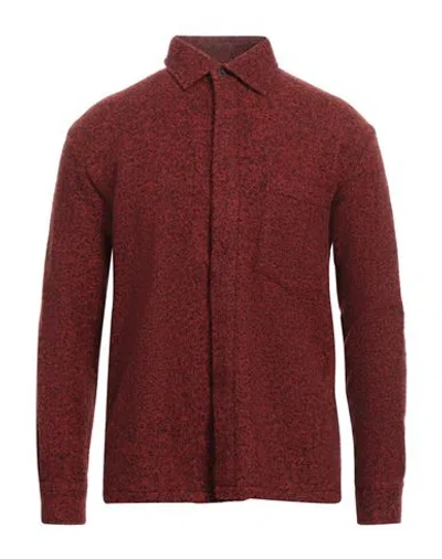 Destin Man Shirt Brick Size M Wool, Polyamide, Cashmere, Silk In Red