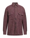 Destin Man Shirt Burgundy Size L Wool, Polyamide, Cashmere In Red