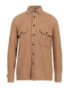 Destin Man Shirt Camel Size L Wool, Polyamide, Cashmere In Beige
