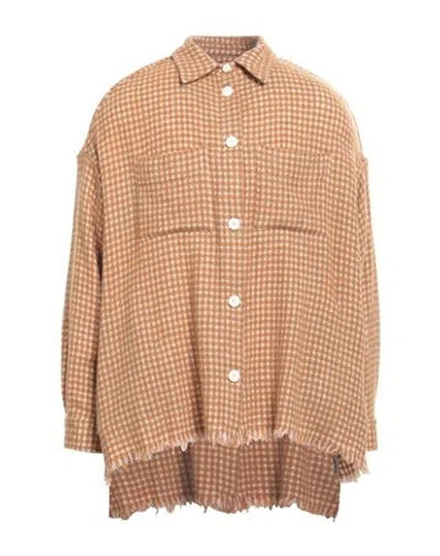 Destin Woman Shirt Camel Size M Wool, Polyamide, Cashmere In Beige
