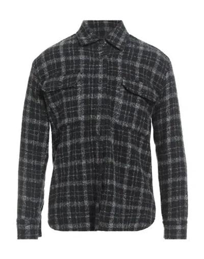 Destin Man Shirt Charcoal Size S Wool, Polyamide In Gray