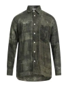 Destin Man Shirt Dark Green Size M Linen