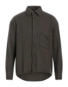 Destin Man Shirt Taupe Size M Wool, Cashmere, Polyamide In Grey
