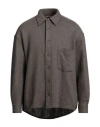 Destin Man Shirt Lead Size M Wool, Cashmere, Polyamide In Grey