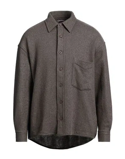 Destin Man Shirt Lead Size M Wool, Cashmere, Polyamide In Grey