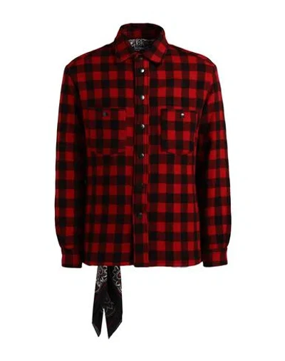 Destin Man Shirt Red Size L Wool, Cashmere, Polyester