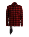 Destin Man Shirt Rust Size L Wool, Cashmere In Red