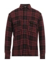 Destin Man Shirt Rust Size M Wool, Cashmere, Polyamide In Red