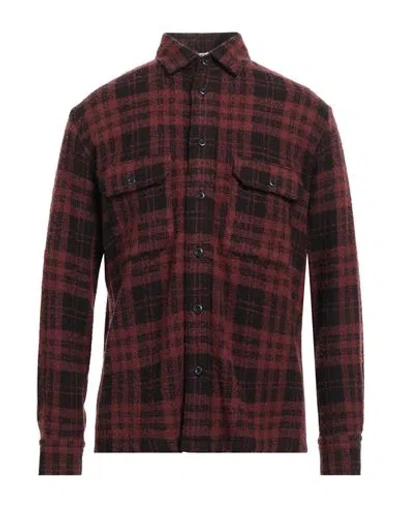 Destin Man Shirt Rust Size M Wool, Cashmere, Polyamide In Red