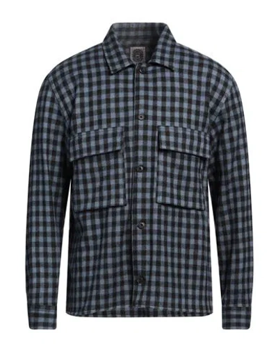 Destin Man Shirt Slate Blue Size M Wool, Cashmere