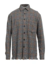 Destin Man Shirt Charcoal Size M Wool, Polyamide, Cashmere, Silk In Grey