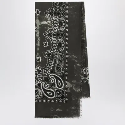 Destin Military Green Wool Jil Scarf In Brown