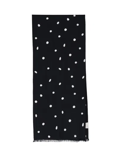 Destin Mini Wool Scarf, Unisex In Black