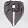 Destin Frayed Wool-blend Scarf In Gray
