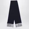Destin Wool And Cashmere Fringed Scarf In Blue