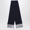 Destin Wool And Cashmere Fringed Scarf In Blue