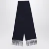 Destin Navy Blue Wool And Cahsmere Scarf In Blue