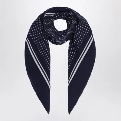 DESTIN NAVY BLUE WOOL POLKA-DOT BANDANA