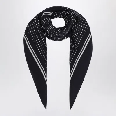 Destin Navy Wool Polka-dot Bandana In Blue