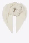 Destin Nuvola Frayed Cashmere Scarf In Green