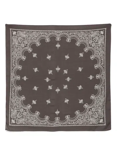 Destin Paisley Bandana Scarf In Grey