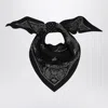 Destin Paisley Black Wool Scarf In Black