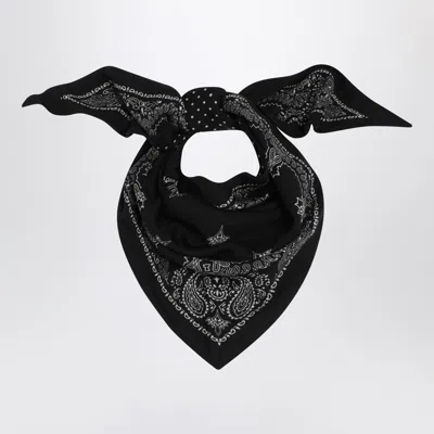 Destin Paisley Black Wool Scarf
