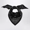 Destin Paisley Black Wool Scarf In Black