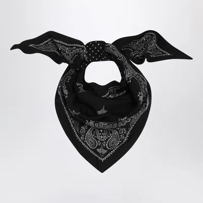 DESTIN PAISLEY BLACK WOOL SCARF