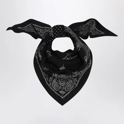 Destin Paisley Black Wool Scarf