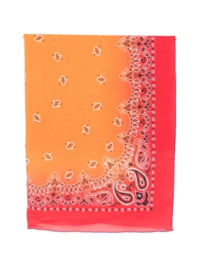 Destin Paisley Scarf In Orange