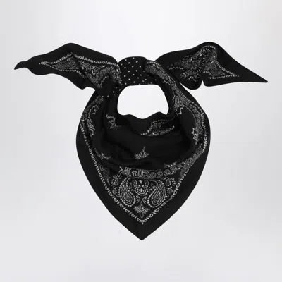 Destin Paisley Wool Scarf In Black