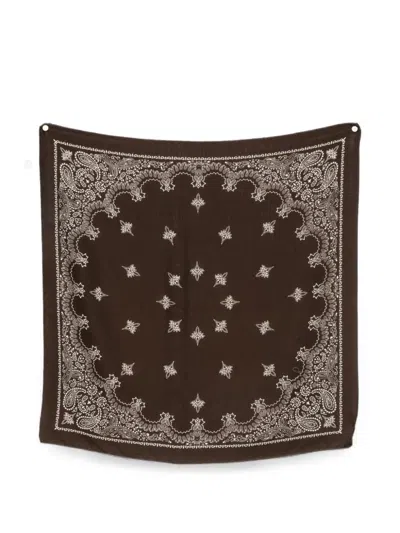 Destin Paisley-print Bandana Scarf In Brown