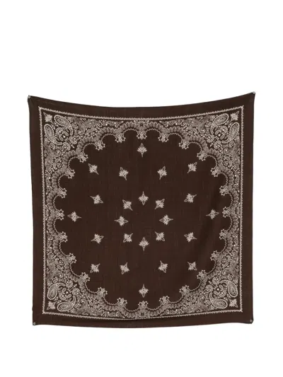 Destin Paisley-print Bandana Scarf In Brown