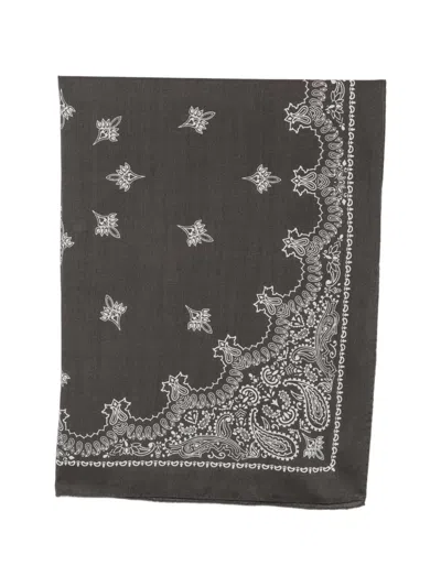 Destin Paisley-print Bandana Scarf In Gray