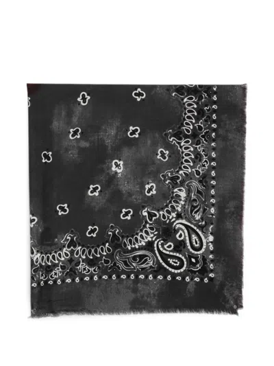 Destin Paisley-print Frayed Scarf In Orange